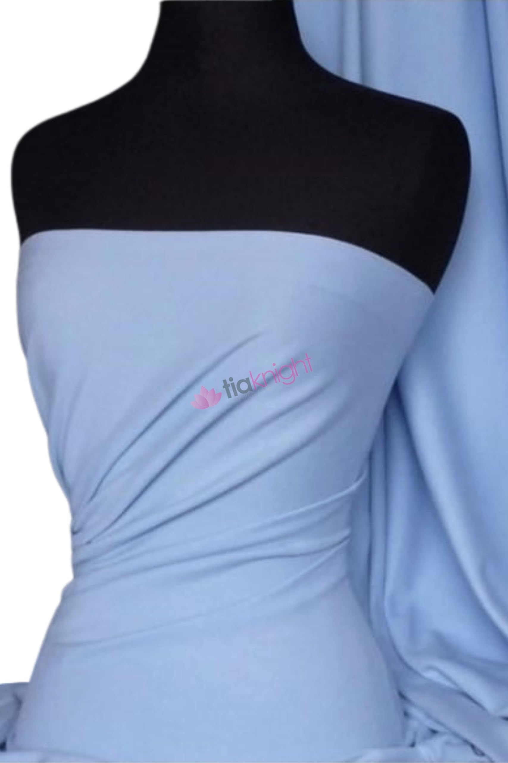 Tia Knight Inspired Fabrics Bluebell Soft Fine 1X1 Rib 100% Cotton Knit Jersey Fabric | Soft T-Shirt Material | Over 50 Colours | Oeko-Tex Certified | Same Day Dispatch | By Tia Knight (Q61) (Bluebell)