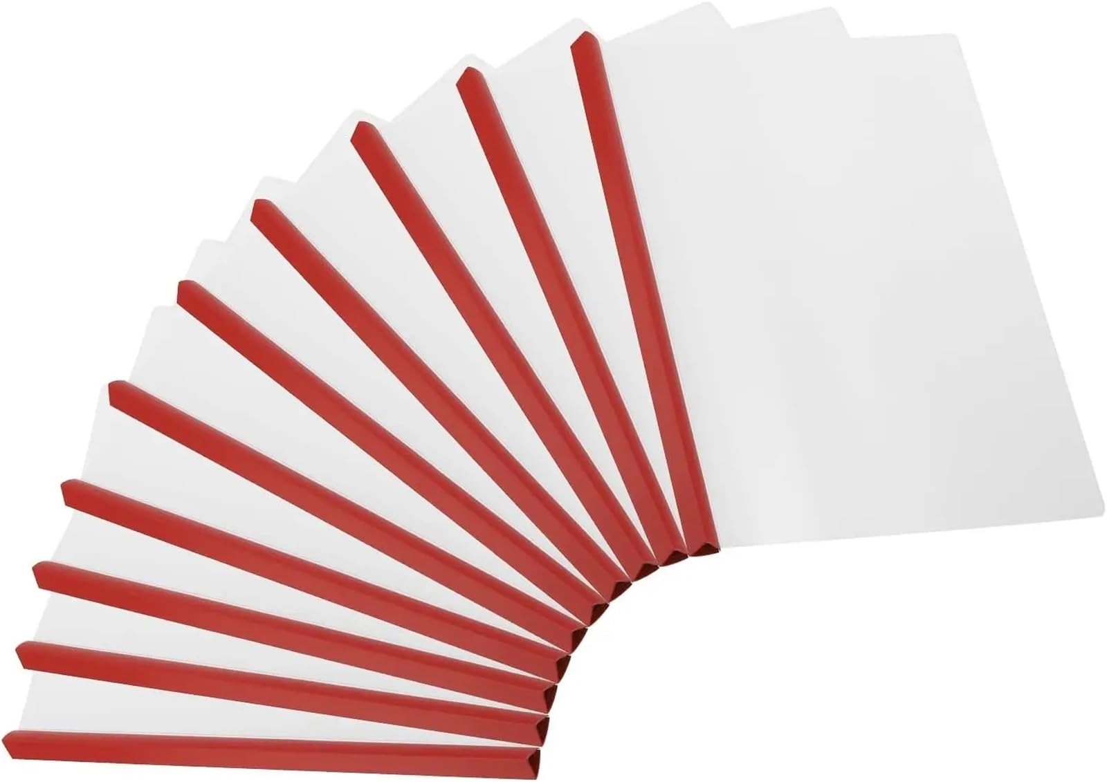 Schiebestangen-Berichtsmappen mit Schiebestange, 10 mm, Kapazität 75 Blatt, A4, Präsentationsmappe für Berichte, Rot, 10 Stück