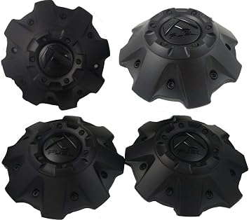 4 Pack - Fuel Matte Black with Matte Black Emblem Wheel Center Cap # 1001-63B