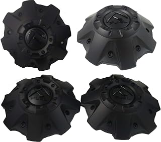 4 Pack - Fuel Matte Black with Matte Black Emblem Wheel Center Cap # 1001-63B