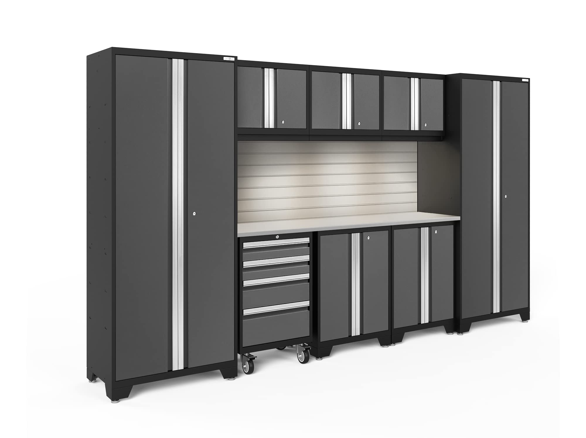 NewAge Products Bold Series Gray 9 Piece Set, Garage Cabinets, 50525
