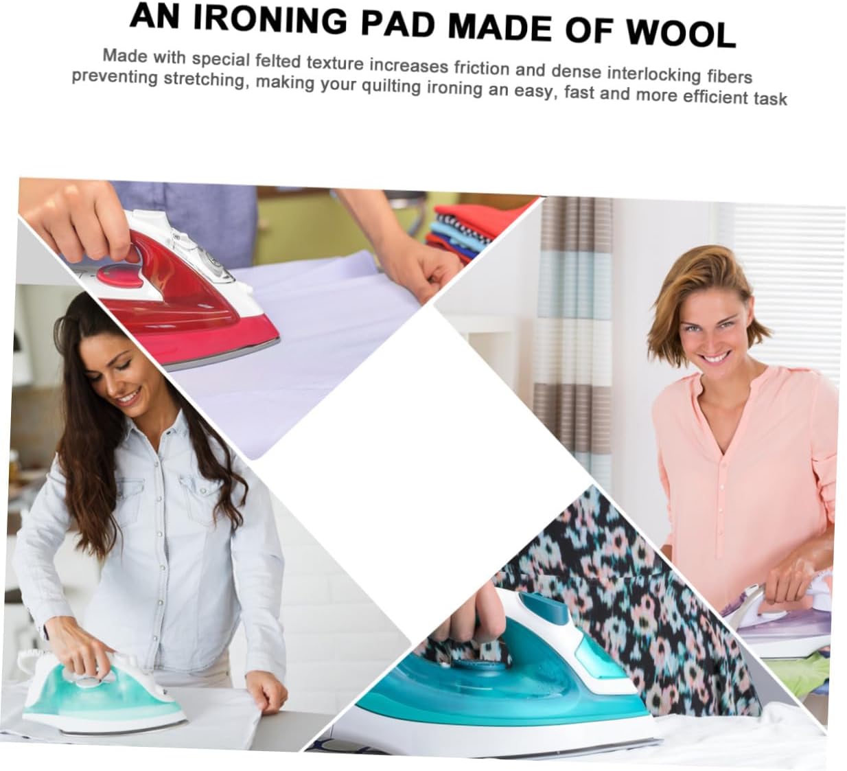 KICHOUSE 13.5x17in Grey Wool Felt Ironing Board Quilting Pad Heat Retaining Mat Double-Sided Ironing Pad for Quilting Sewing Hotel Room