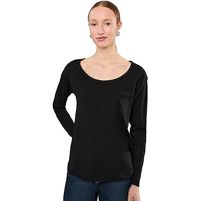 Mod-o-doc Long Sleeve Shirttail Pocket Tee black
