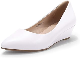 Sponsored Ad - IDIFU Women's Dress 2 Inch Low Heels Wedge Pumps Closed Pointy Toe Slip On Shoes for Wedding Work Office Co...