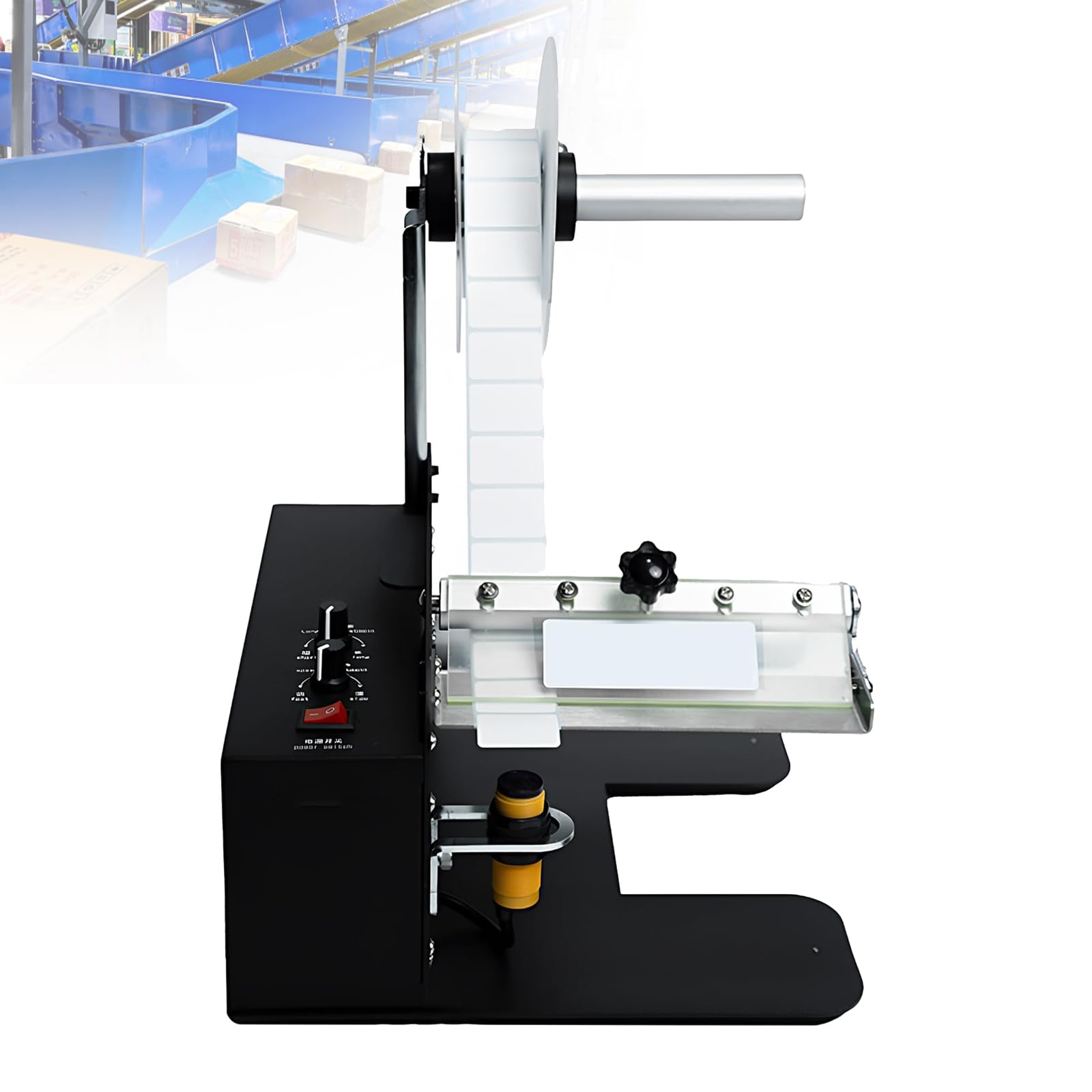 COYEUX Desktop Automatic Label Dispenser, Electric Label Peeler With 4-145mm Width Tags, Adjustable Speed 8"/s For Factory Continuous Labeling Work, For Transparent Labels