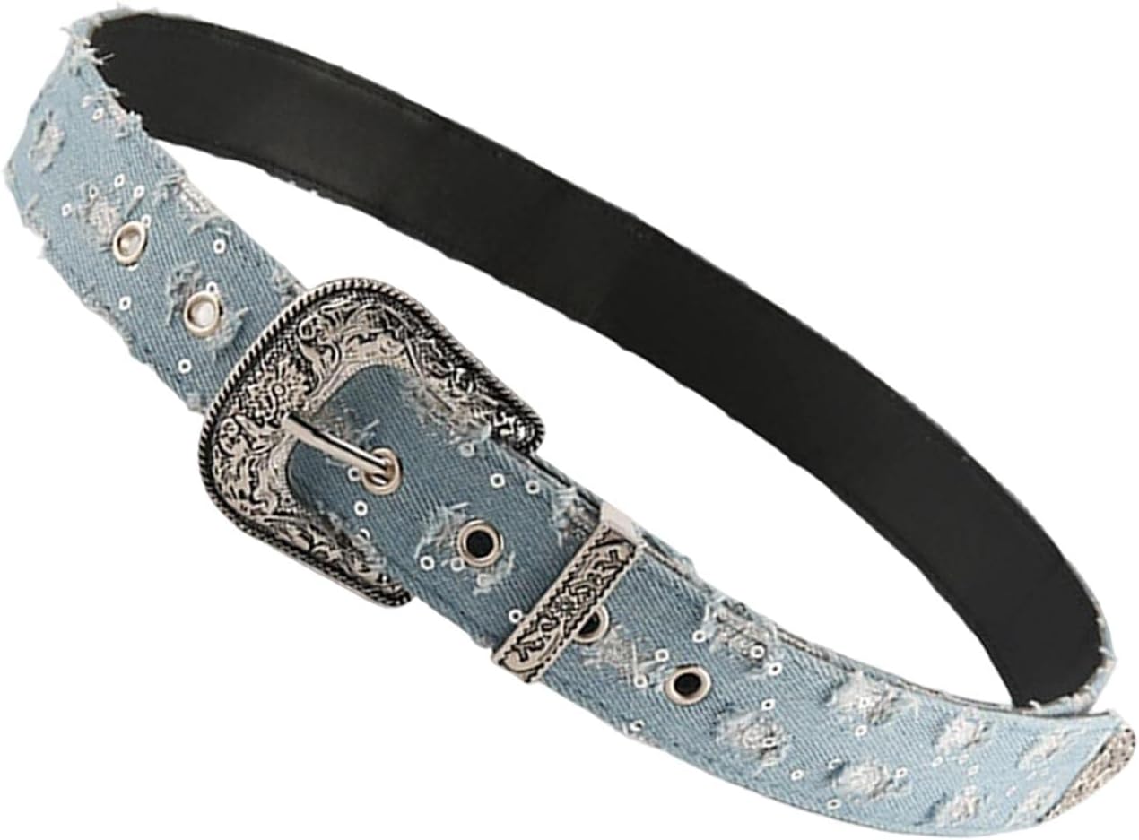 Fashion My Day® Denim Waist Belt Eyelet Belt Retro Style Punk Waistband for Trousers Corset | Belts