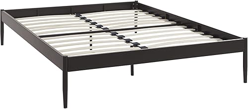 Miniatura 8 de Modway Elsie - Base de cama de metal con soporte de tablillas, tamaño King, color marrón Marrón,Gris,Blanco