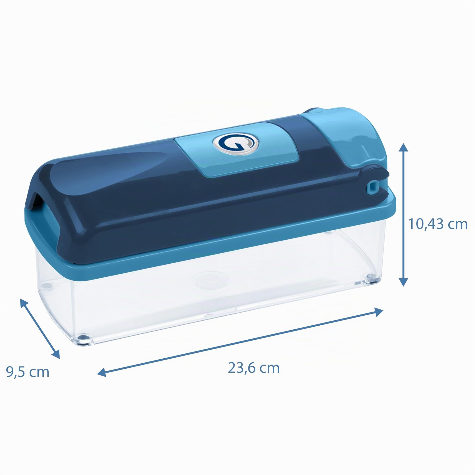 Genius Mandoline Nicer Dicer Smart 14en1 Multifunction Professionelle bleu - Coupe-légumes avec Grilles de découpe + Poussoir, Rabot, Eplucheur | dés, bâtonnets, tranches, bandes