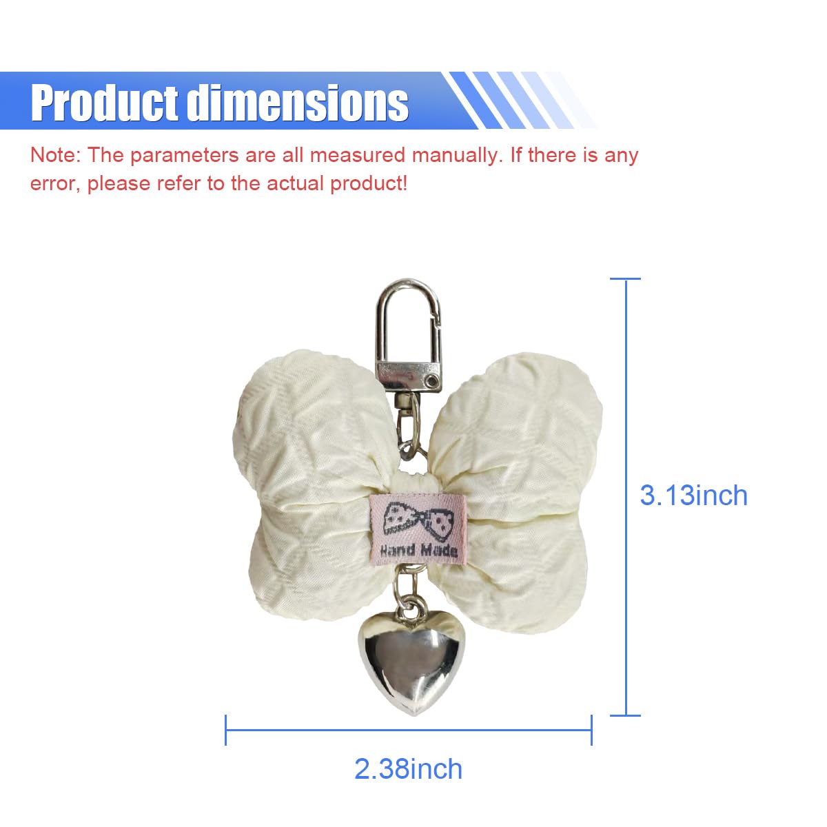 Cute Bow Keychain for Women Girls Coquette Bow Keychains Accessories Car Key Tag Key Ring Aesthetic Bowknot Heart — view 2