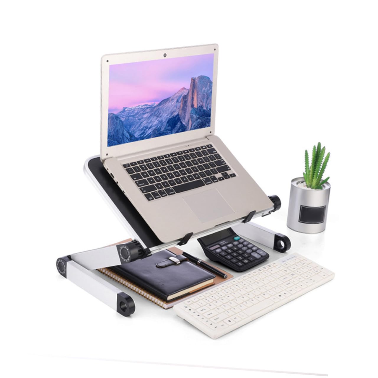 iplusmile Support de Bureau pour Ordinateur Portable et Tablette Support Ergonomique Réglable Ventilation pour Refroidissement Noir