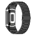 Abanen Stainless Steel Band for Fitbit Charge 5 Advanced Tracker, Metal Adjustable Length Wristband Strap Compatible with Fitbit Charge 5 for Men and Women (Black) gallery image