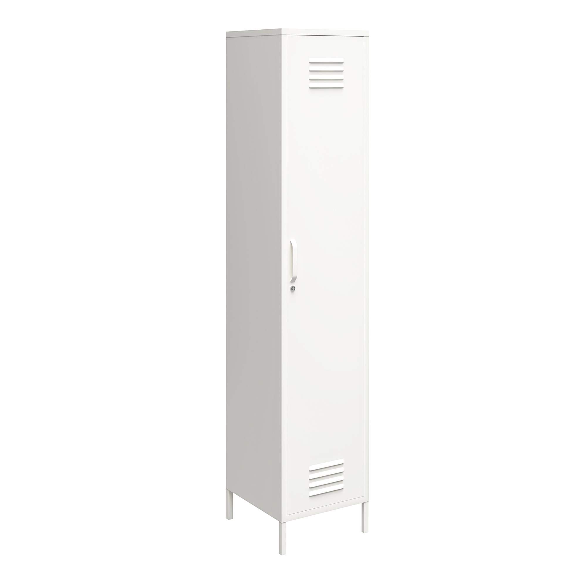 Dorel Home Mission District Single Storage Cabinet Soft White Metal, 40x38x185cm (DxWxH)