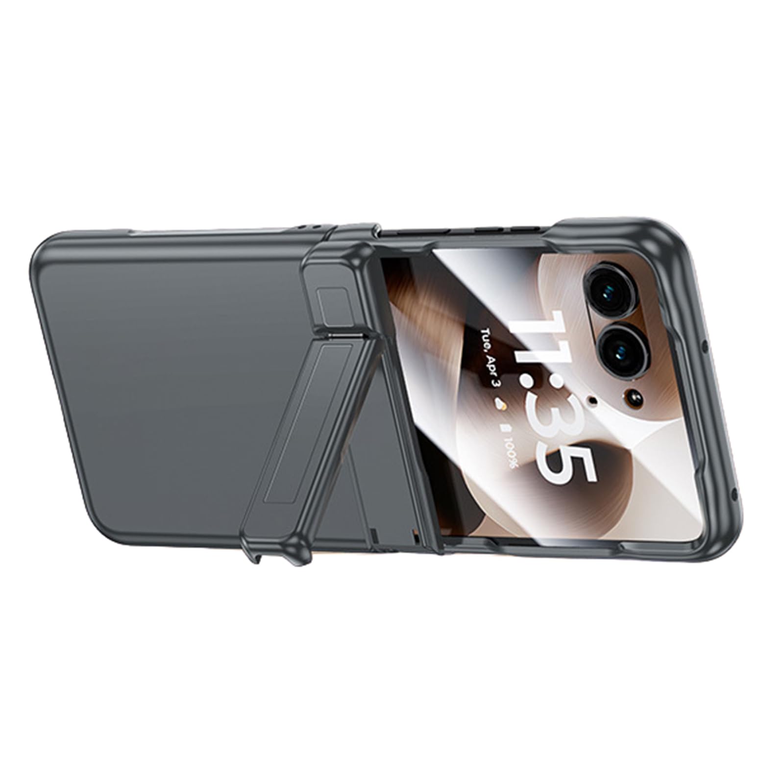 FDUJINH Cover for Motorola Razr 70 Ultra /70 Plus/70, Built-In Screen Protector, Hinge Kickstand Case All -Inclusive Shockproof,Grey,70