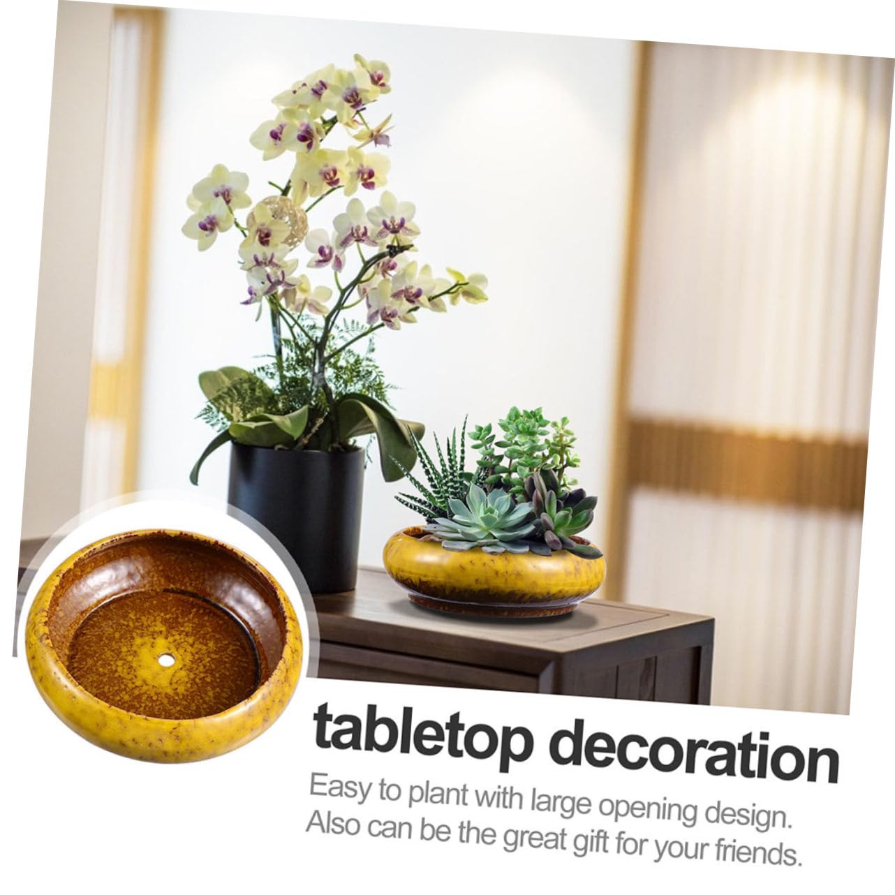NOLITOY Pot de Fleurs Rétro pour Succulentes, Lot de 2, Céramique