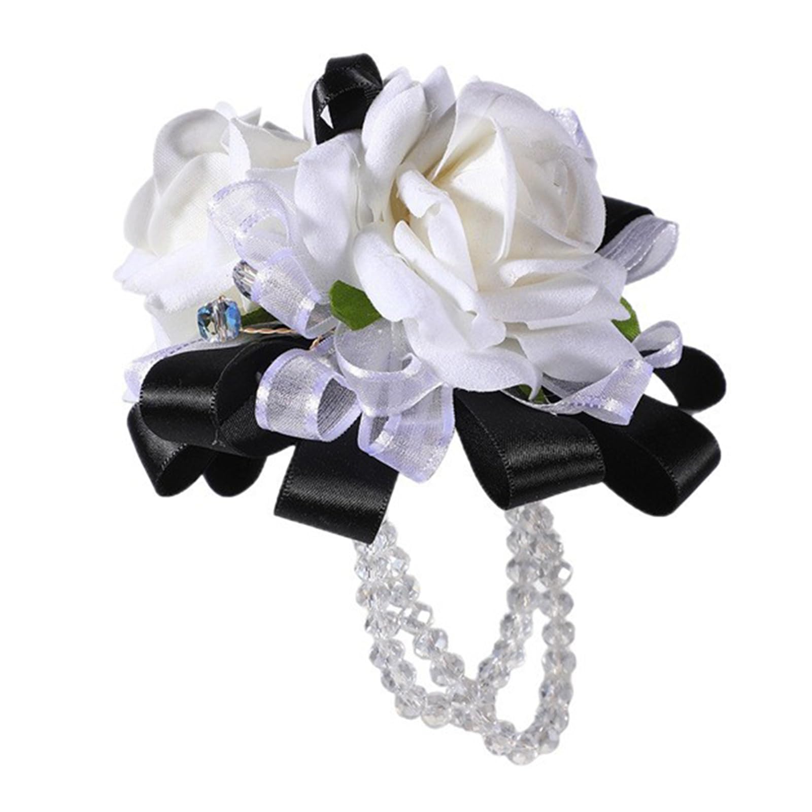 Jazuaiao Padded Floral Wedding Wristlet and Boutonniere Set with Mixed Color Design for Formal Occasion Ceremonies Silk Floral Wrist Corsage for Groomsmen