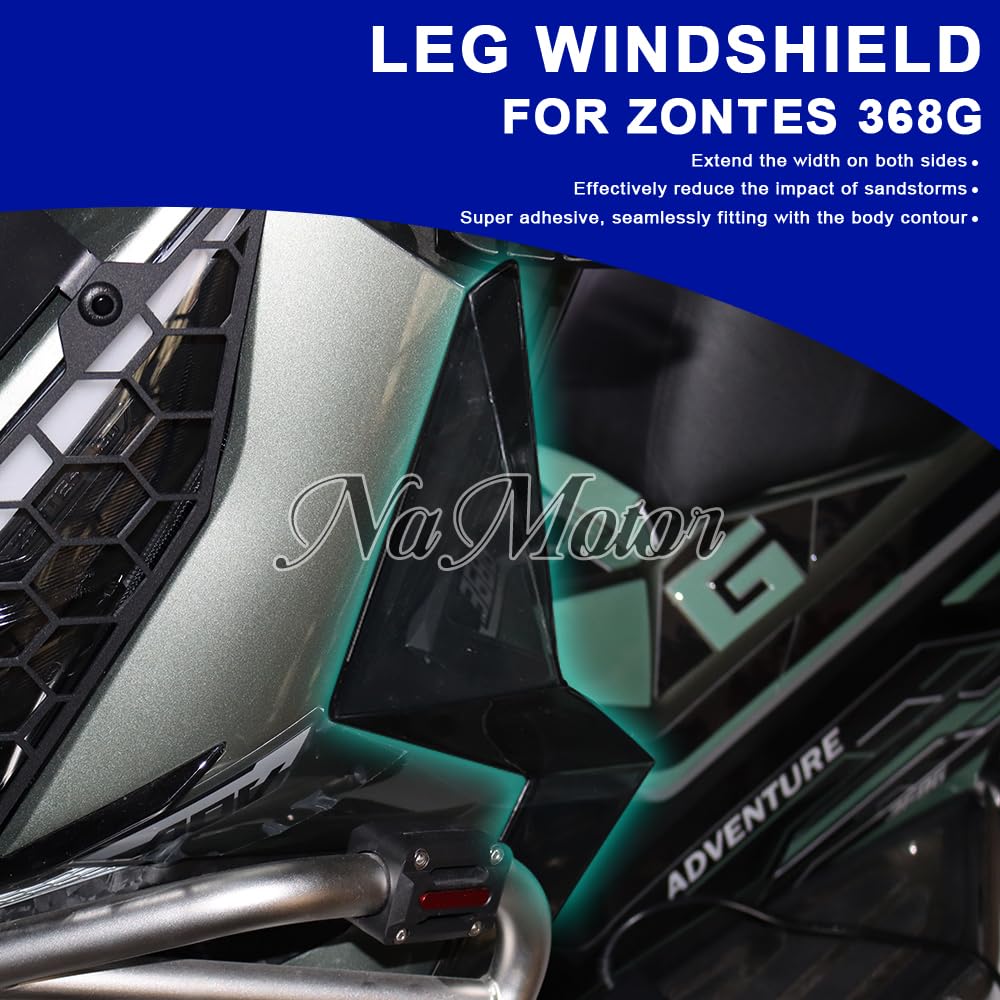 Para ZONTES 368G 368G 2025 cubierta del faro de la motocicleta guía del flujo del cuerpo del vehículo ala deflector de viento lateral protección de la pierna (negro)