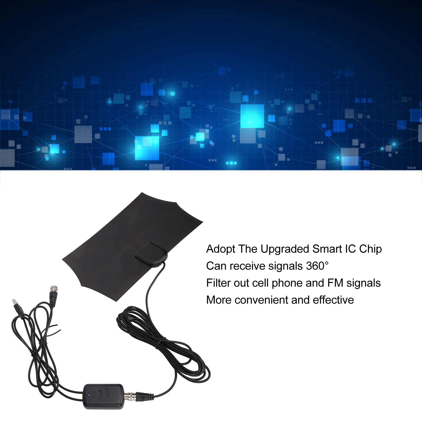 Antenna TV Da Interno Digitale HDTV 4K 1080P HD VHF UHF Con Amplificatore Di Segnale Per Canali Locali Compatibile Con Tutti I Televisori Cavo Coassiale Da 36 M 88764734 - Foto 6