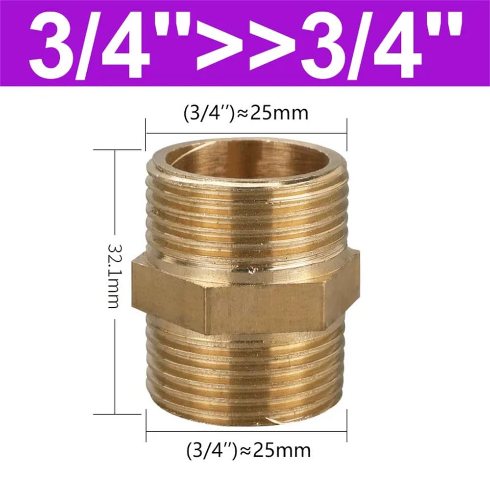 Racores de latón para mangueras, Accesorio de tubería reductor hexagonal de latón, rosca de 1/8, 1/4, 3/8, 1/2, 3/4 y 1 pulgada, adaptador de cobre, conector de acoplamiento igual, junta de plomería(0