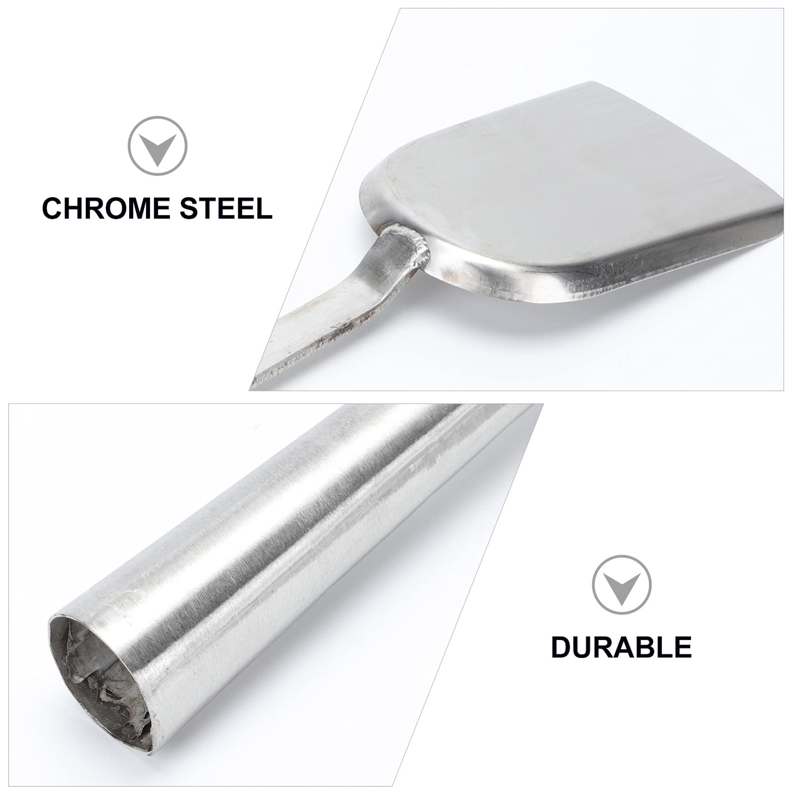 Kohlenschaufel 1 Stück aus Chromstahl, Silber, für Bbq