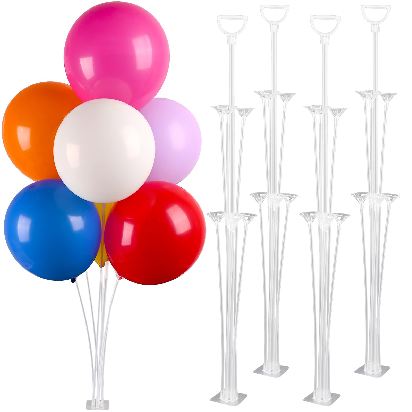 Sakolla 4 Sets Balloon Stand Kits for Table Balloon Sticks with Self-stick Base Desktop Balloon Table Stand Centerpiece Balloon Holder for Birthday Baby Shower Party Wedding Anniversary