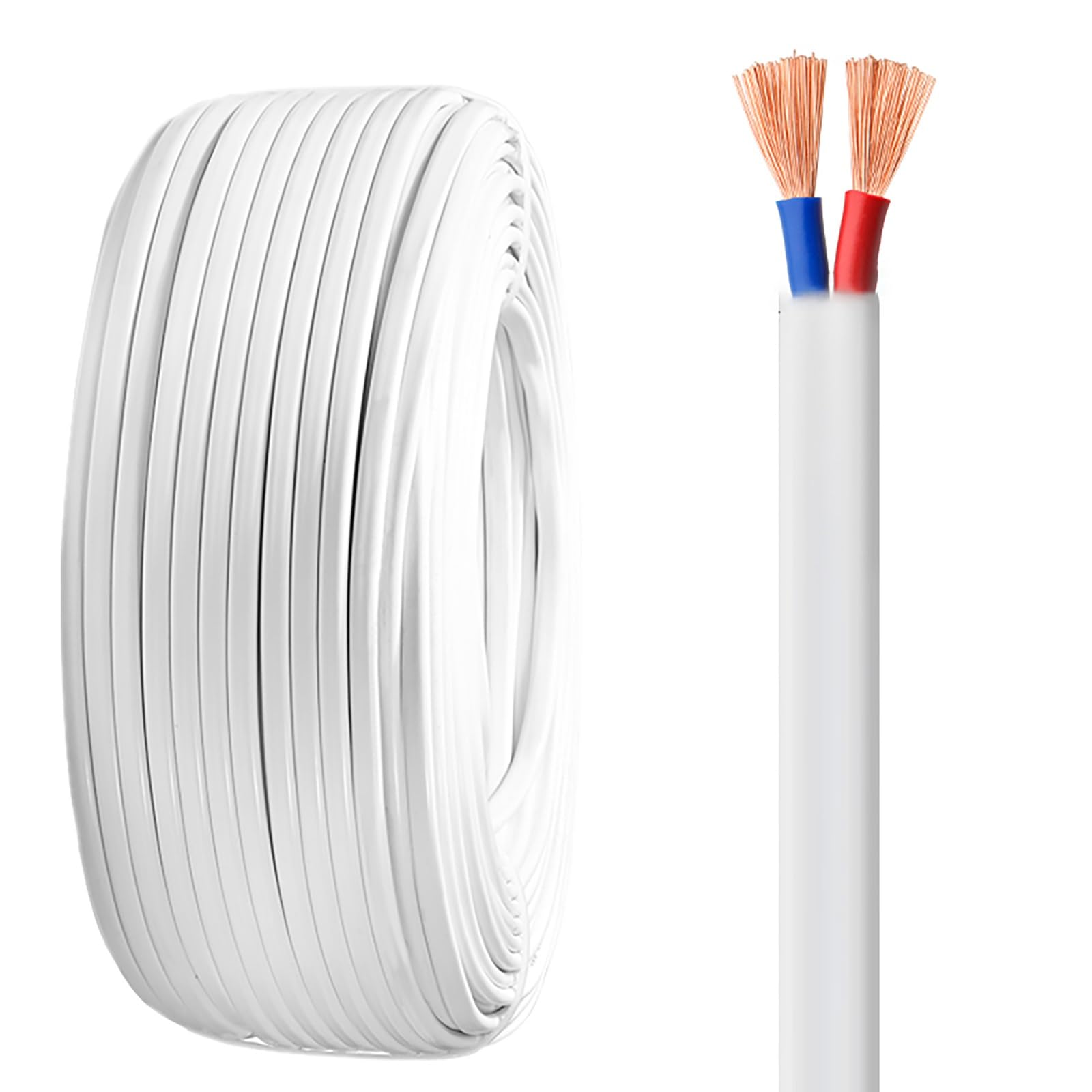 Câble cuivre pur RVVB bipolaire 100m avec gaine PVC ignifuge premium
