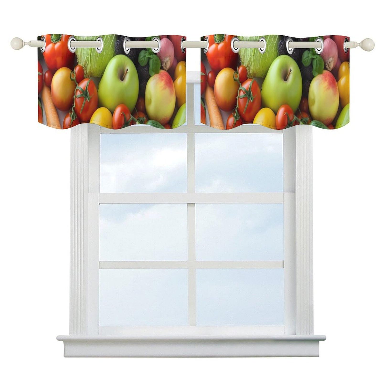 Rideaux de cuisine anti-chaleur occultant et protection solaire lot de 2