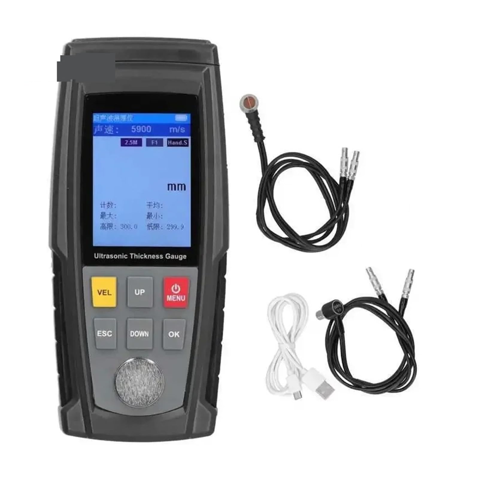 Medidor de espesor ultrasónico digital WT130A for medición de espesores de metal y vidrio. Detección automática