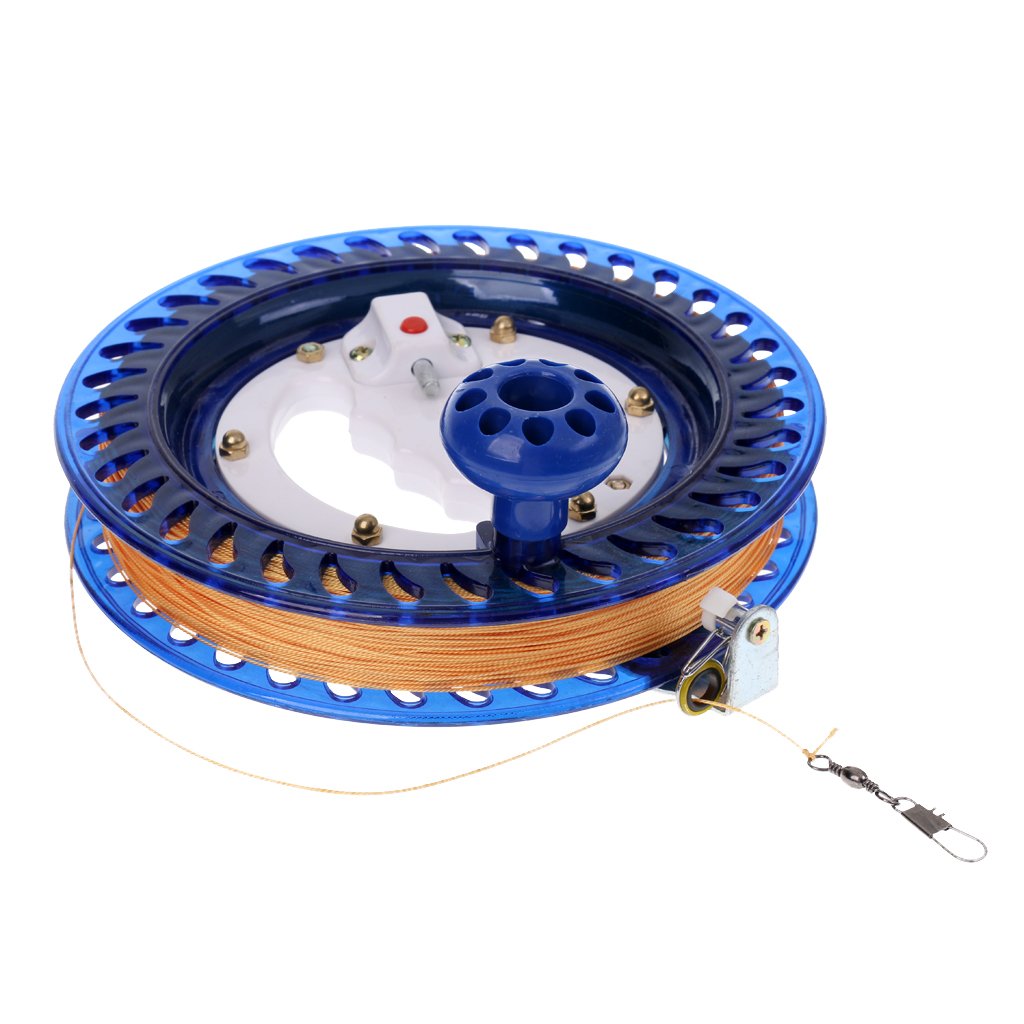 MagiDeal 1 Drachenschnur Spule mit 450m Schnur, Kite Line Winder Drachenleine, Drachenschnur Seilwinde für Drachen, Multifunktionalle Rolle für Outdoor-Sportarten