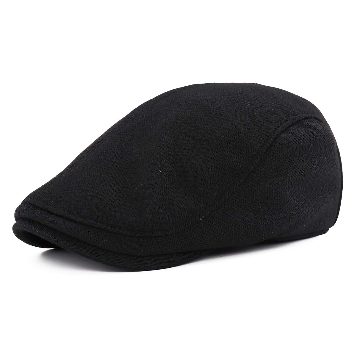 Gisdanchz Men's Black Cotton Gatsby Pageboy Cabbie Newsies Newsboy Hat Vintage Flat Irish Ivy Golf Driving Scally Cap