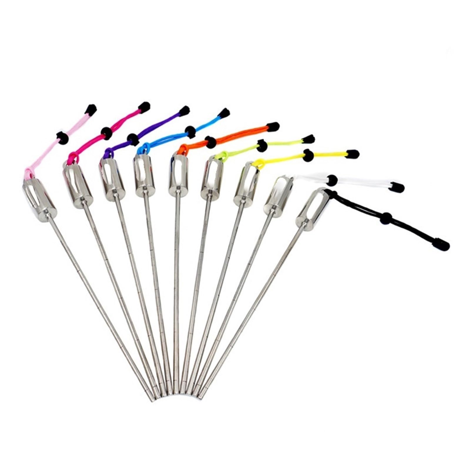 ZGYDNM Scuba Diving Fittings Stainless Steel Diving Stick Pointer Rod Underwater Shaker with Lanyard Wrist Strap Diving Stick Pointer (Color : Orange Strap, Size : 1)