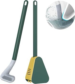 Golf Toilet Brush, Silicone Toilet Brush and Holder Set, Long Handled Toilet Brush, No Dead Corner Green