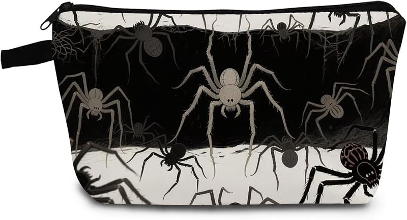 Necessaire pequena YULUENZE com estampa de aranha gótica, hzj0924