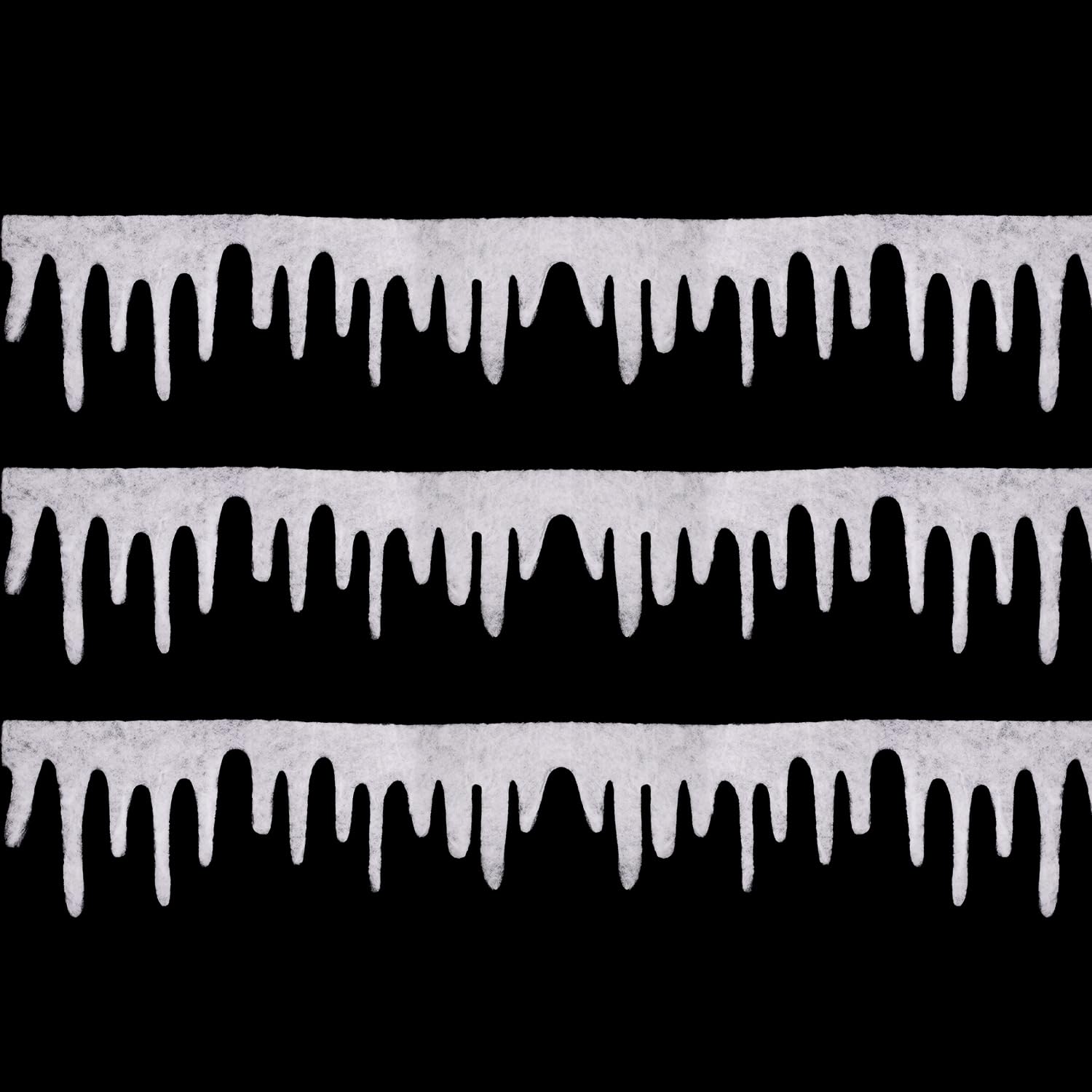 Carámbano de nieve artificial Bohue (3 uds) con flecos navideños para repisas y ventanas