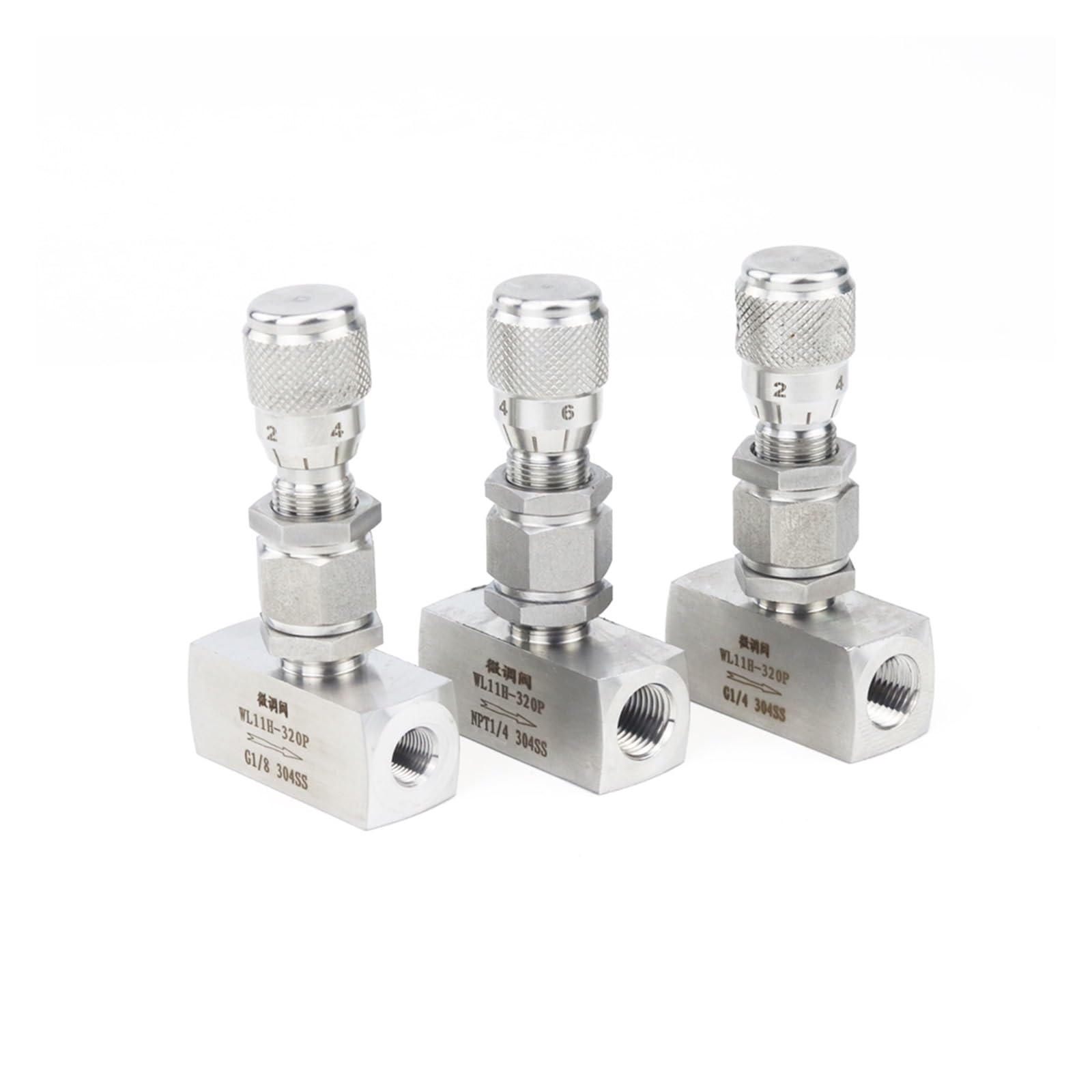 G 1/8 "1/4" 3/8 "NPT 1/2" válvula de Aguja de Acero Inoxidable 304 Controlador de válvula reguladora de Flujo de micromedición for Agua Gas Aceite(G Thread-High Precision-Straight,0.5 Inch)