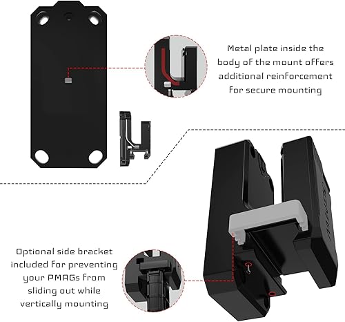 Miniatura 2 de GMW Soporte para rifle con inserto de metal, soporte de pared para pistola, soporte de pared para rifles 2235.56, montaje de pared vertical y