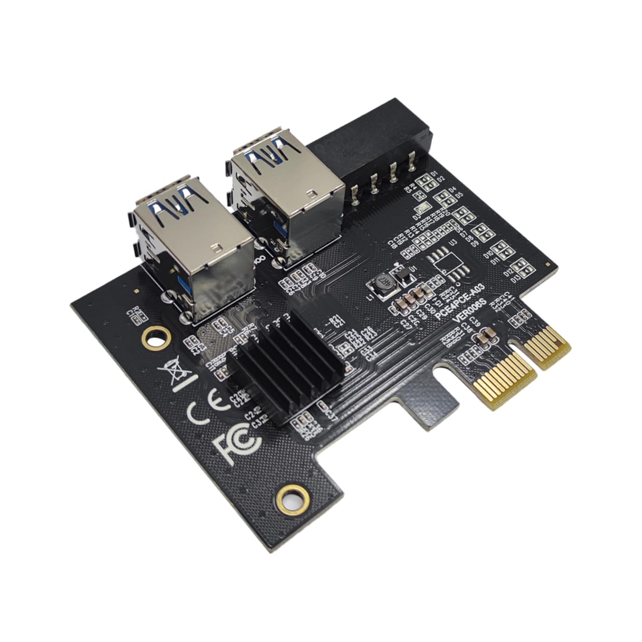 VILLCASE Pci Express Riser Card Dual Pci Adapter USB Expansion for Mining Plated Connectors for Enhanced Data Integrity Installation