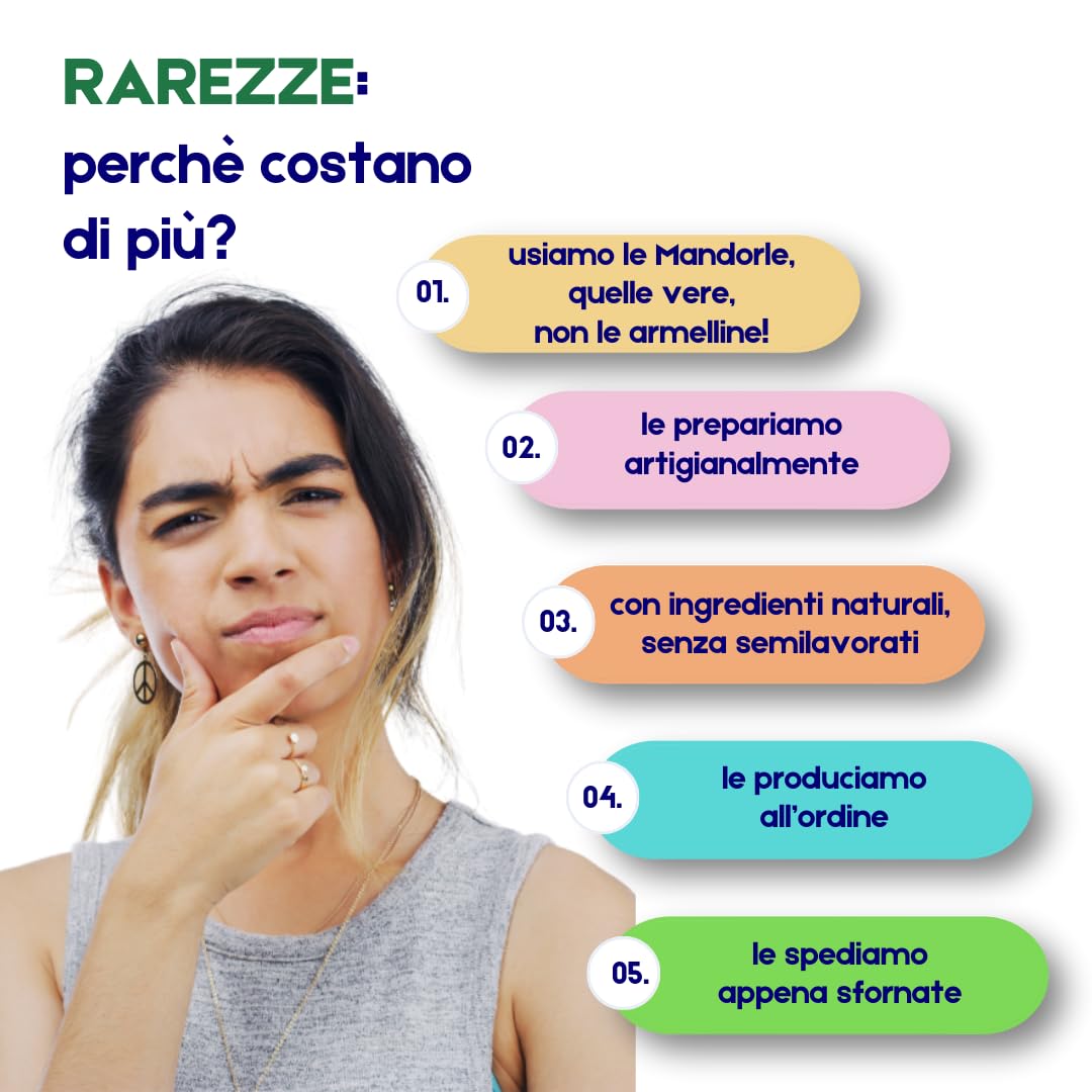 RAREZZE | Biscotti di Pasta di Mandorla Siciliana, con Ciliegia | Deliziosa confezione regalo (kg.1) | Dolci tipici di Sicilia | Preparazione artigianale | Spediti appena sfornati !