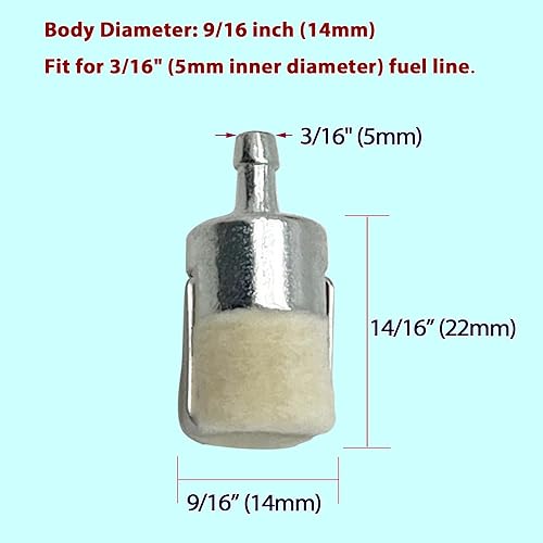 Miniatura 4 de Filtro de combustible de repuesto para recortadora de hilo Echo Stihl, cortador de cepillo, soplador de mochila, filtro de combustible de 316
