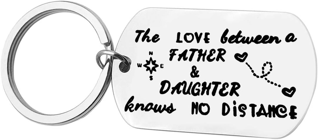 Long Distance Father-Daughter Keychain: Birthday, Father's Day, Going Away  Gift