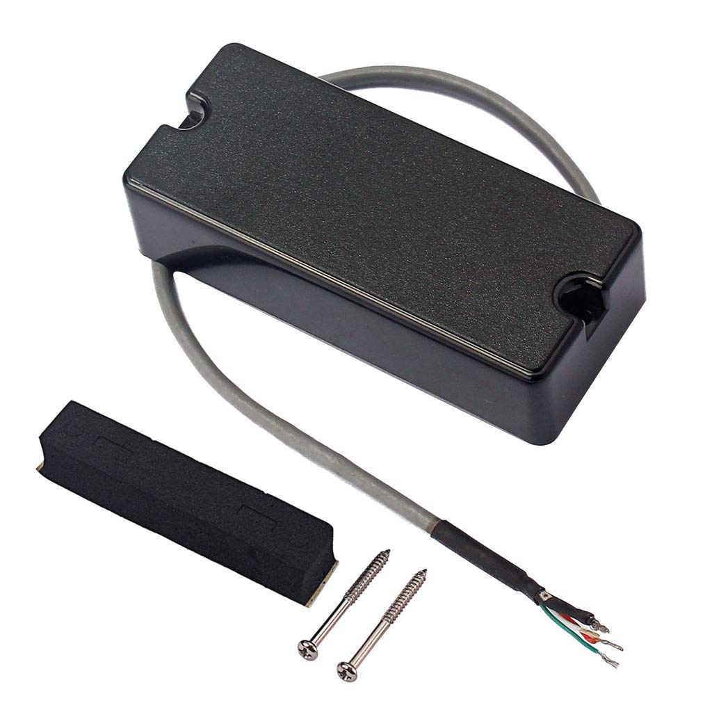 Lot de 2 micros à 4 cordes pour guitare basse électrique Humbucker Chevalet et manche Noir