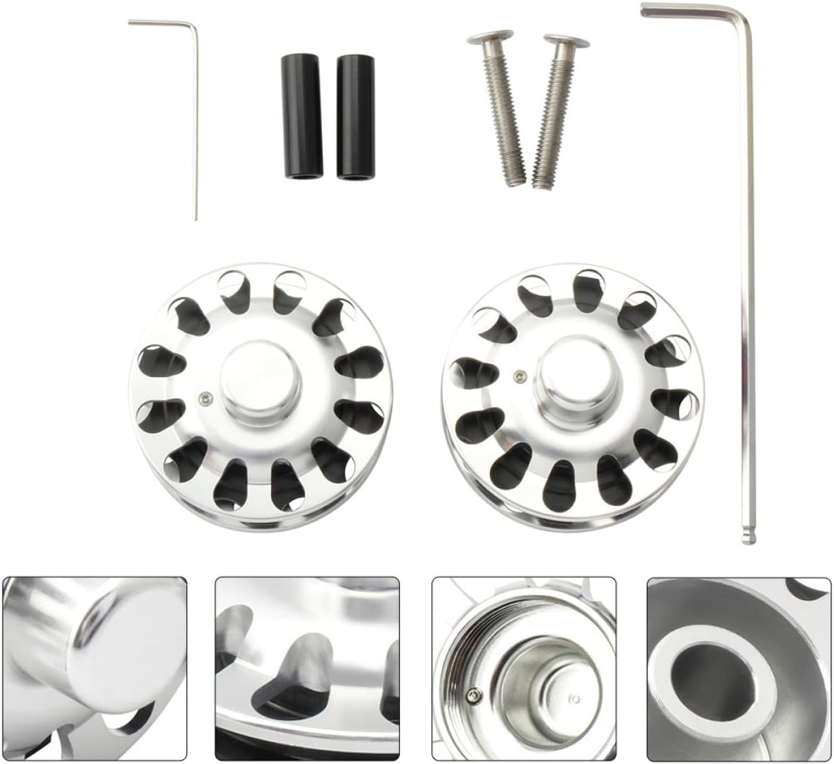 POPETPOP Folding Bike Chain Tensioner Guide Wheel Set for 2/6 Speed, Aluminum Alloy Chain Stabilizer Pulley with 8 Pieces, Compatible with Folding Bicycles and Internal Transmission