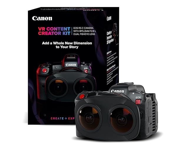 Canon VR Content Creator Kit - EOS R5 C Full-Frame Hybrid Camera and RF5.2mm F2.8 L Dual Fisheye Lens, for Video Professionals - R5 C VR Content Creator Kit (RF5.2mm F2.8 L Dual Fisheye Lens)