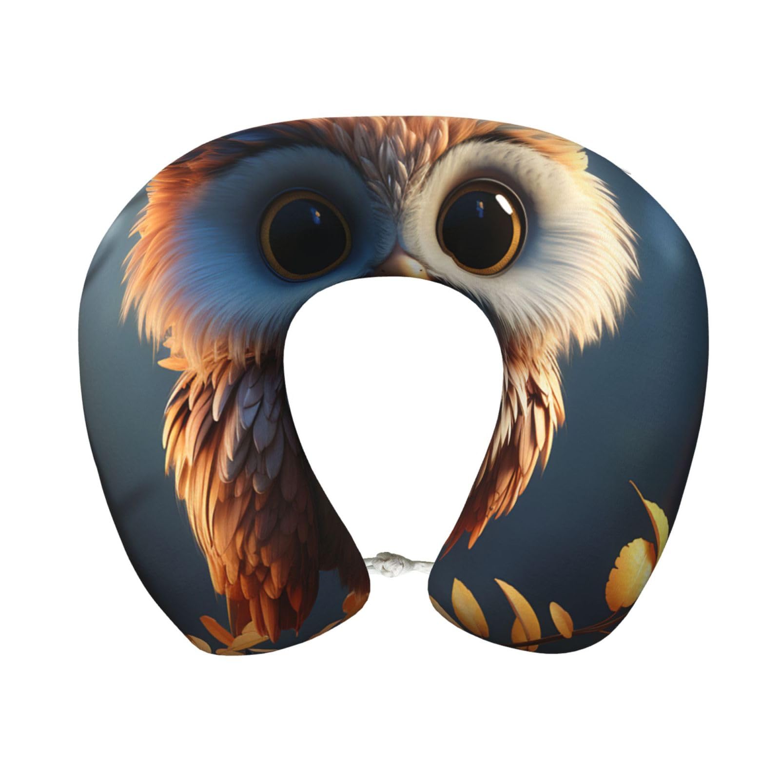 FekiLoot Travel Pillow for Sleeping, Cute Owl Travel Neck Pillow Comfortable U Shape Memory Foam Neck Rest Support Portable Travel Accessories Suitable for Airplane Car Office