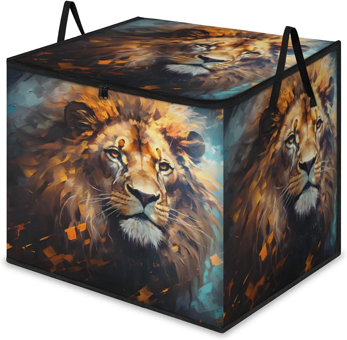 Honeybaby 214L Extra Large Comforter Storage Bag Chickens Print Storage Totes with Lids Waterproof Closet Organizer Folding Blanket Storage Bags for Clothes Bedding Pillows