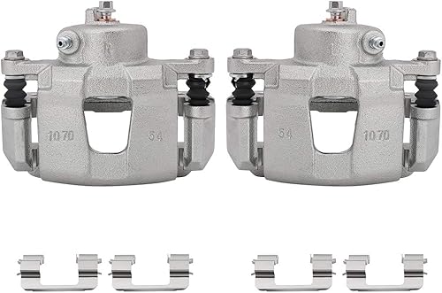 OCPTY Juego de 2 pinzas de freno delanteras para 04-11 para Chevy Aveo, Chevy Optra Spark, 14-16 para Chevy Spark EV,99-02 para Daewoo Nubira, para
