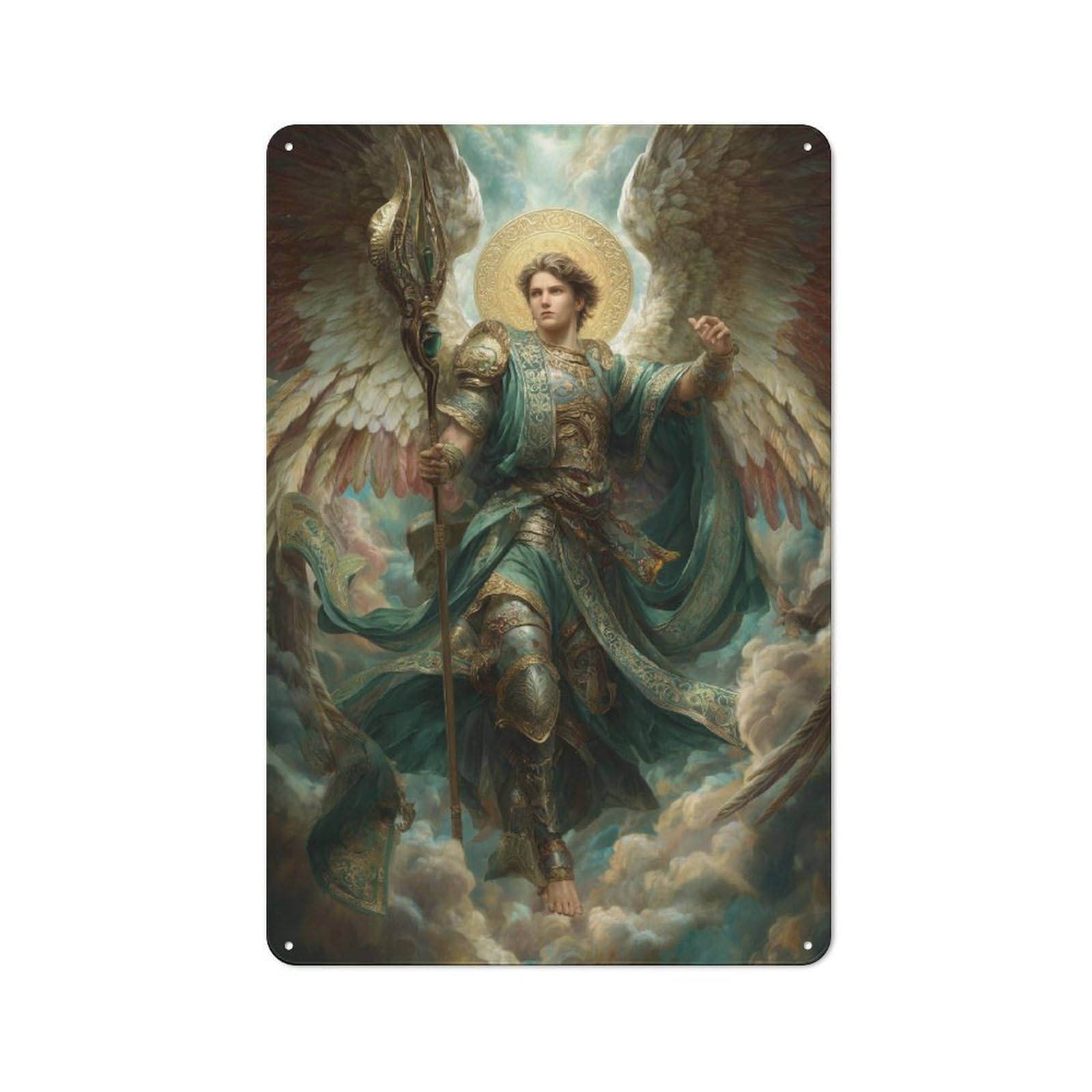 Junmoney Celestial Guardian-1 Rustic Tin Sign 30X20cm Featuring For Living Room Wall, For Metal Sign Collectors, For Garage And Workshop Walls