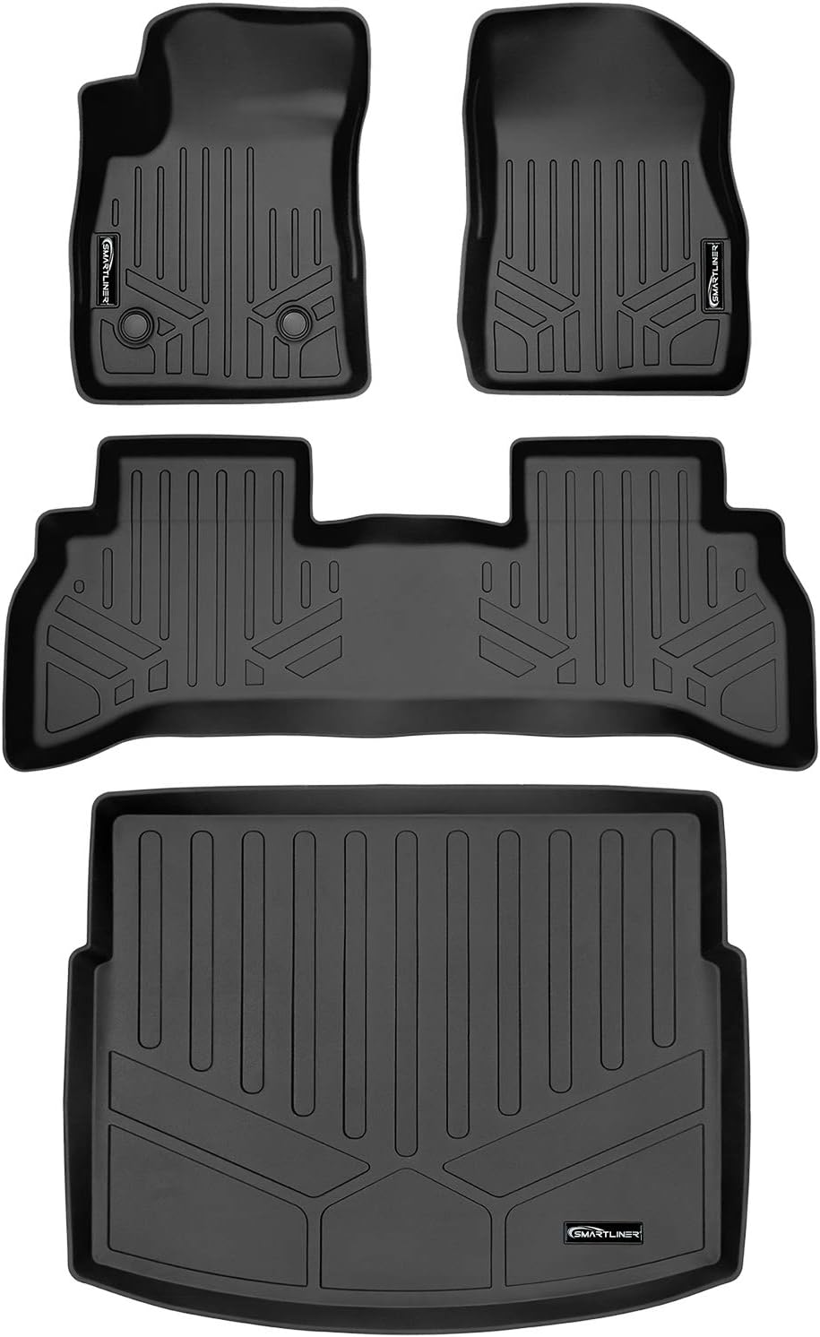 SMARTLINER Custom Fit 2 Row Floor Mats & Cargo Liner Behind 2nd Row (Lower Deck) Set Compatible with 2021-2025 Chevrolet Trailblazer