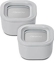 Vista 8 de Caraway Set de 2 piezas de recipientes de vidrio para almacenamiento de alimentos - (2) recipientes de vidrio de 1.75 tazas - Vidrio recubierto
