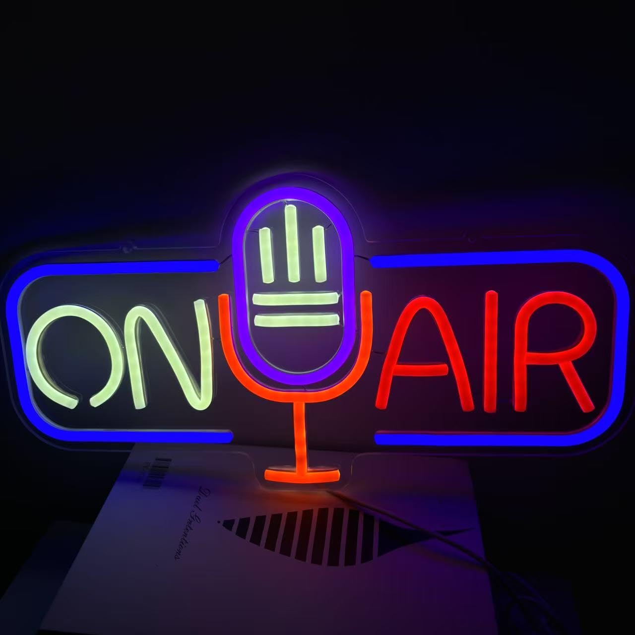 On Air LED Neonschild Podcast Studio Streaming Coole LED Schilder Spielzimmer Wandkunst Dekor Szenen Dekor, Akustik Musik Club Studio