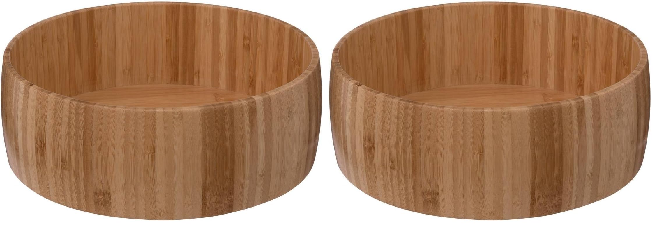 5 five simply smart 5five - Corbeille à Fruits Ronde en Bambou 29 x 10 cm - Panier, Saladier, Centre de Table - Pour Cuisine (Lot de 2)
